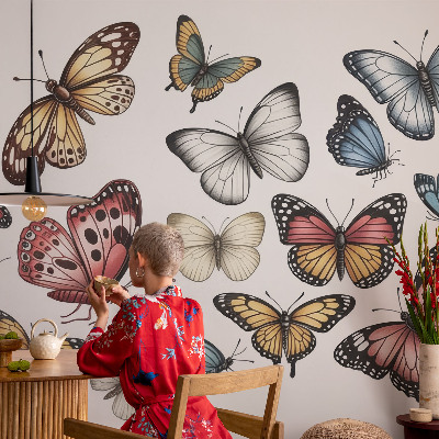 Vlies fotobehang op maat met het motief Paradijsvlinders