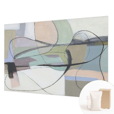Fotobehang met pastelkleurige lijnen als dessin
