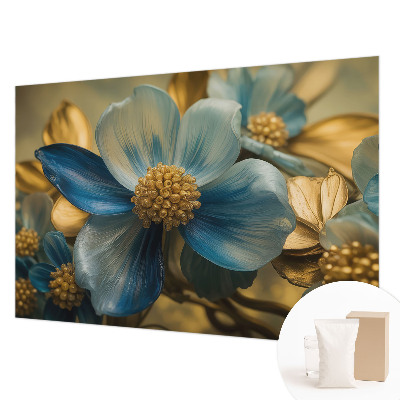 Fotobehang slaapkamer met een bloemarrangement