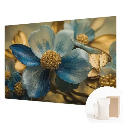 Fotobehang slaapkamer met een bloemarrangement