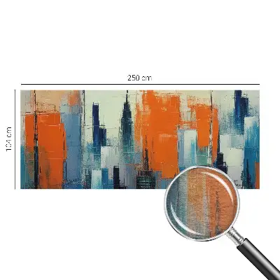 Fotobehang voor de slaapkamer met een abstracte stadsprint