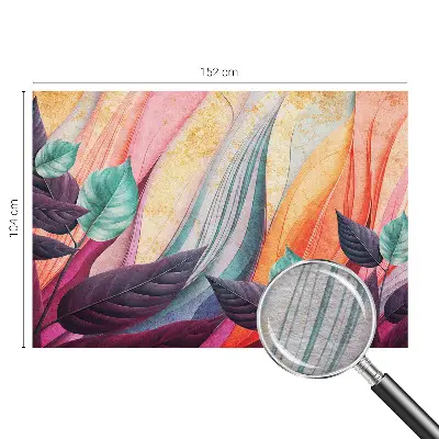 Modern fotobehang voor de woonkamer met een abstract bladmotief