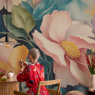 Sfeervol fotobehang Bloemige elegantie