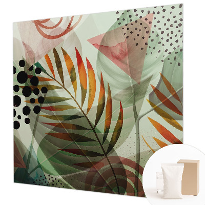 Uniek fotobehang met een abstract bladmotief