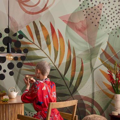 Uniek fotobehang Abstracte bladeren