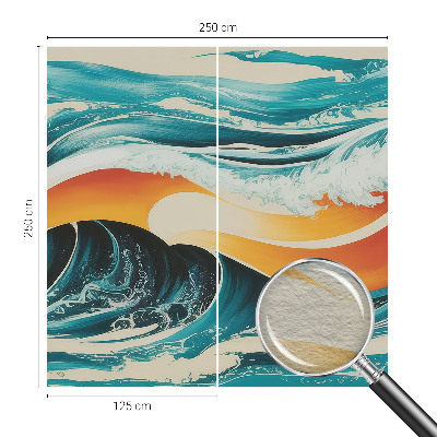 Vliesbehang fotobehang Abstracte golven