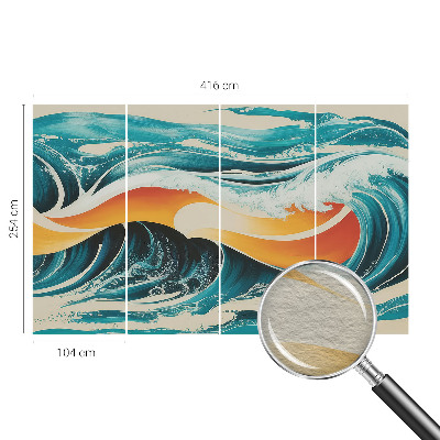 Vliesbehang fotobehang Abstracte golven