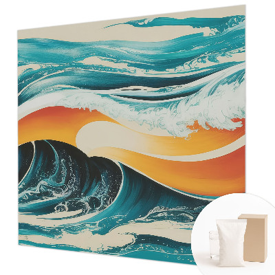 Vliesbehang fotobehang Abstracte golven