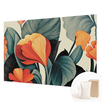 Fotobehang vlies met een kleurrijk bloemenpatroon