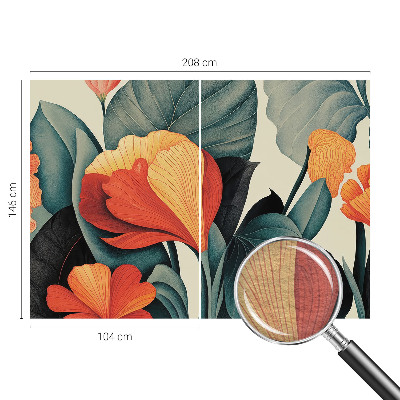 Fotobehang vlies met een kleurrijk bloemenpatroon