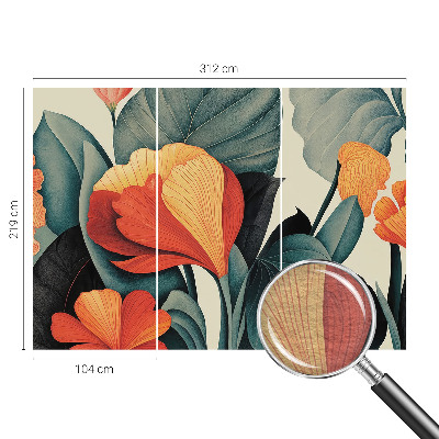 Fotobehang vlies met een kleurrijk bloemenpatroon