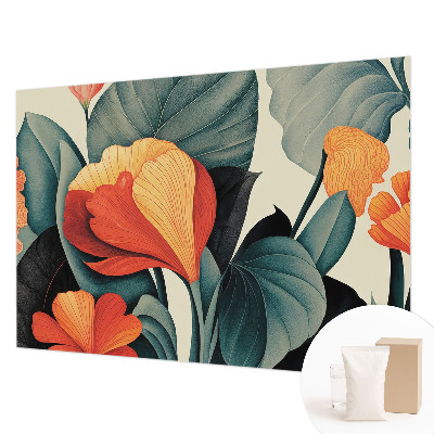 Fotobehang vlies met een kleurrijk bloemenpatroon
