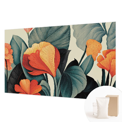 Fotobehang vlies met een kleurrijk bloemenpatroon