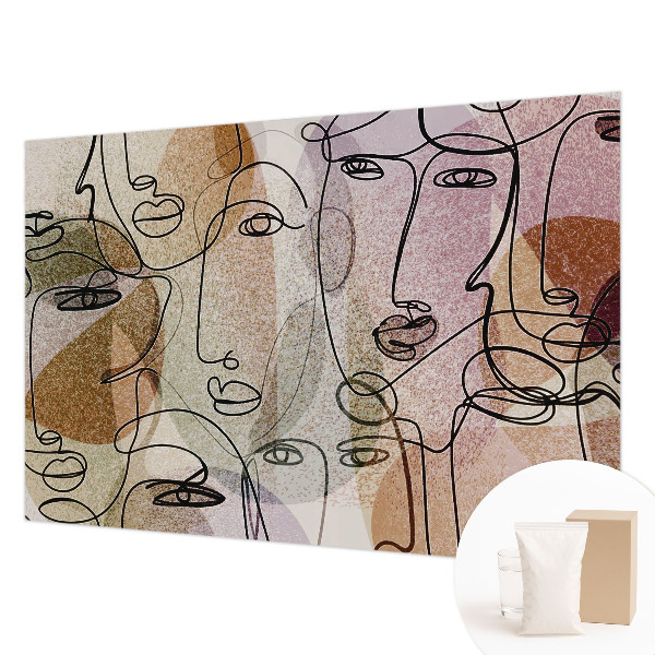 Behang met print met lineaire vlakken als dessin
