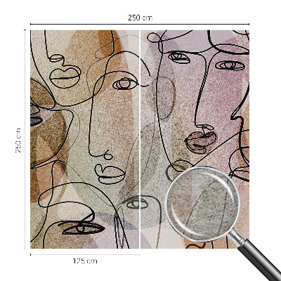 Behang met print met lineaire vlakken als dessin