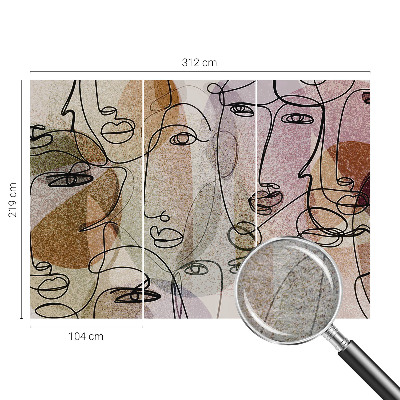 Behang met print met lineaire vlakken als dessin