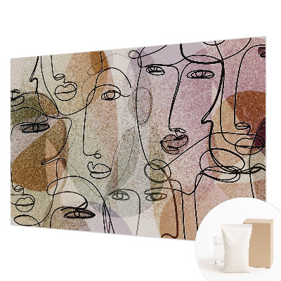 Behang met print met lineaire vlakken als dessin