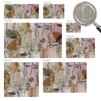 Behang met print met lineaire vlakken als dessin