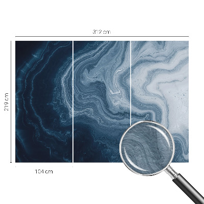 Muur behang Blauwe golven