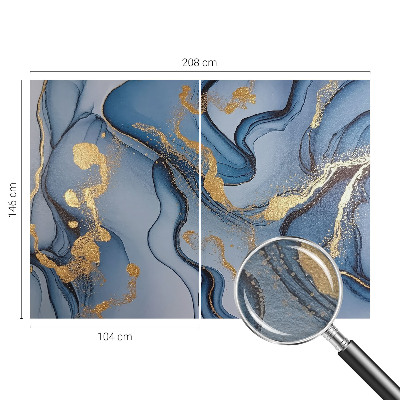 Modern fotobehang voor de woonkamer met blauwe golven als motief