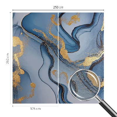 Modern fotobehang voor de woonkamer met blauwe golven als motief