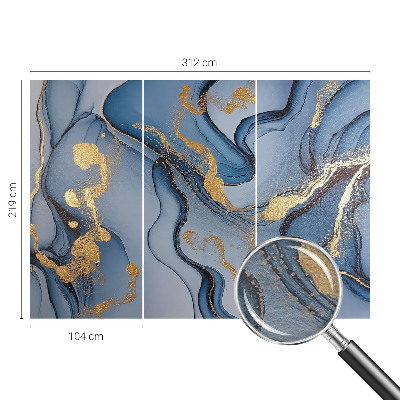 Modern fotobehang voor de woonkamer Blauwe golven