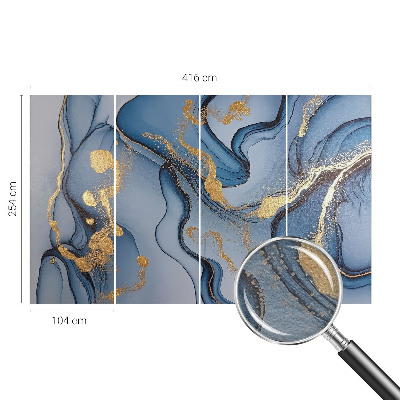 Modern fotobehang voor de woonkamer met blauwe golven als motief