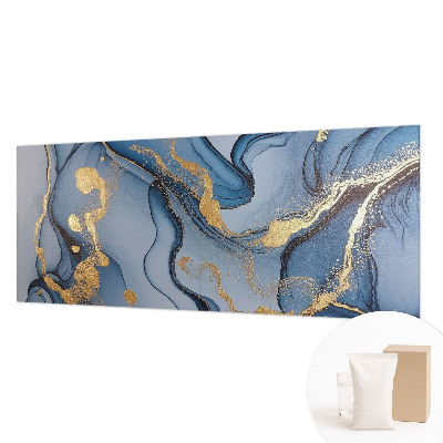 Modern fotobehang voor de woonkamer met blauwe golven als motief