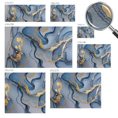 Modern fotobehang voor de woonkamer met blauwe golven als motief