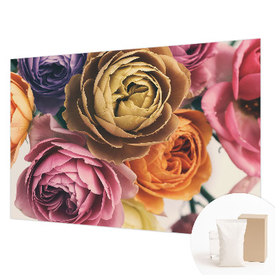 Vlies fotobehang met een kleurrijk rozenmotief