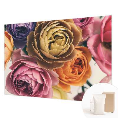Vlies fotobehang met een kleurrijk rozenmotief