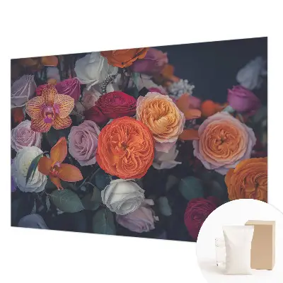 Hoogwaardig fotobehang met een kleurrijk boeket