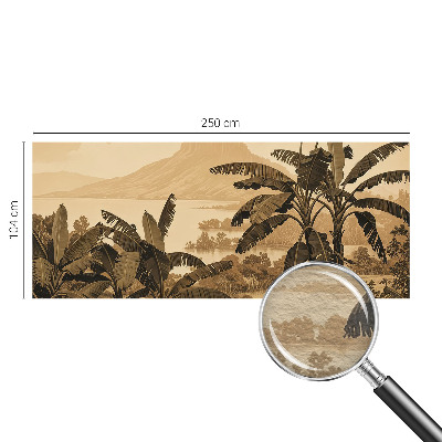 Modern fotobehang voor de woonkamer met een tropisch panoramauitzicht
