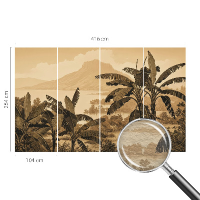 Modern fotobehang voor de woonkamer met een tropisch panoramauitzicht