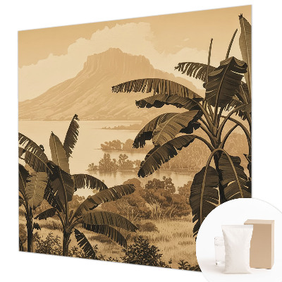 Modern fotobehang voor de woonkamer met een tropisch panoramauitzicht