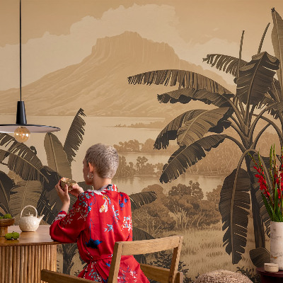 Modern fotobehang voor de woonkamer Tropisch panorama