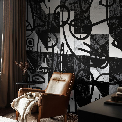 Uniek fotobehang Chaos tekenen