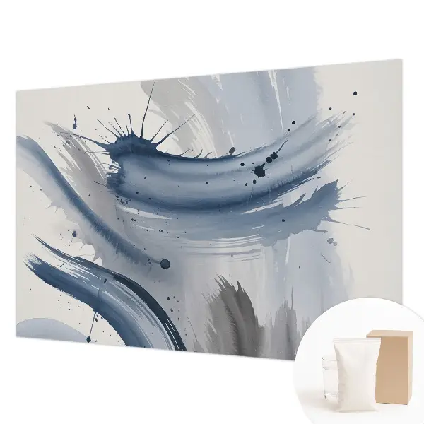 Vliesbehang fotobehang woonkamer met artistieke penseelstreken als decoratie