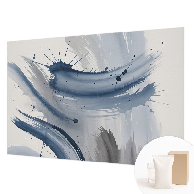 Vliesbehang fotobehang woonkamer met artistieke penseelstreken als decoratie