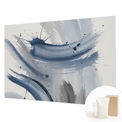 Vliesbehang fotobehang woonkamer met artistieke penseelstreken als decoratie