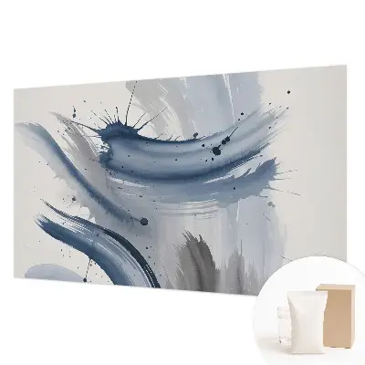 Vliesbehang fotobehang woonkamer met artistieke penseelstreken als decoratie