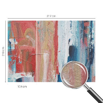 Fotobehang woonkamer met kleurrijke abstracties