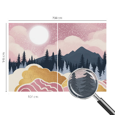 Fotobehang voor de slaapkamer Roze zonsondergang