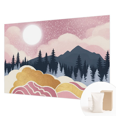 Fotobehang voor de slaapkamer Roze zonsondergang