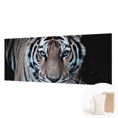 Vlies fotobehang met een close-up portret van een tijger