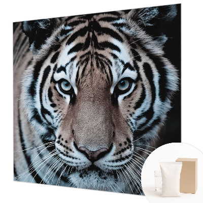 Vlies fotobehang met een close-up portret van een tijger