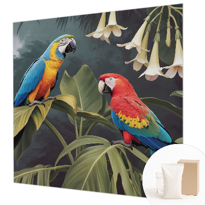 Kwalitatief fotobehang met kleurrijke papegaaien als motief