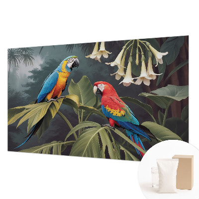Kwalitatief fotobehang met kleurrijke papegaaien als motief