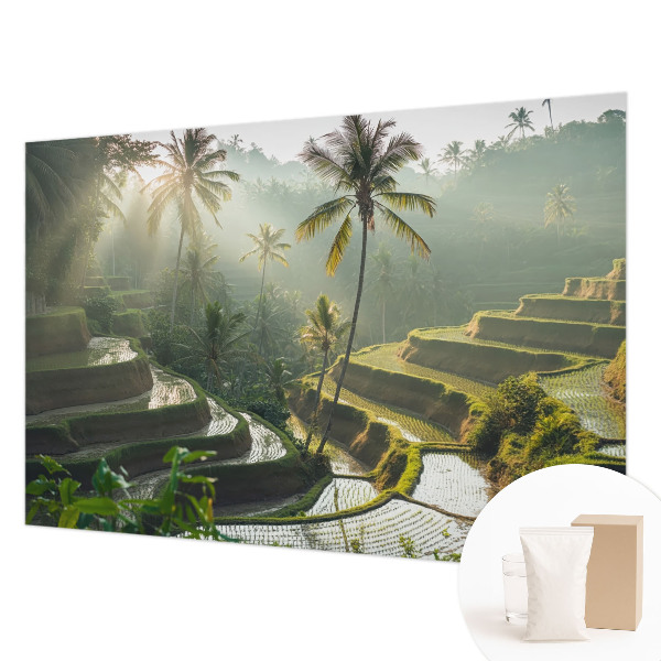 Vliesbehang fotobehang woonkamer met het motief 'Paradijselijke terrassen' voor de woonkamer