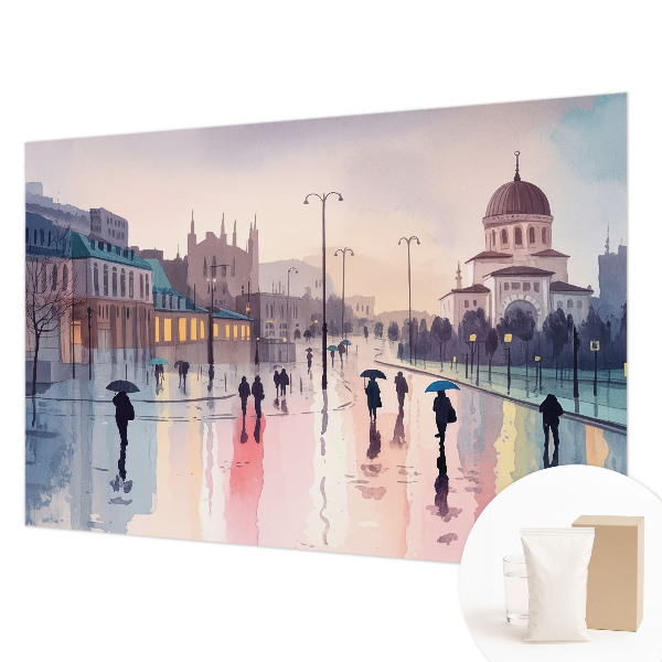 Fotobehang woonkamer Een regenachtige wandeling